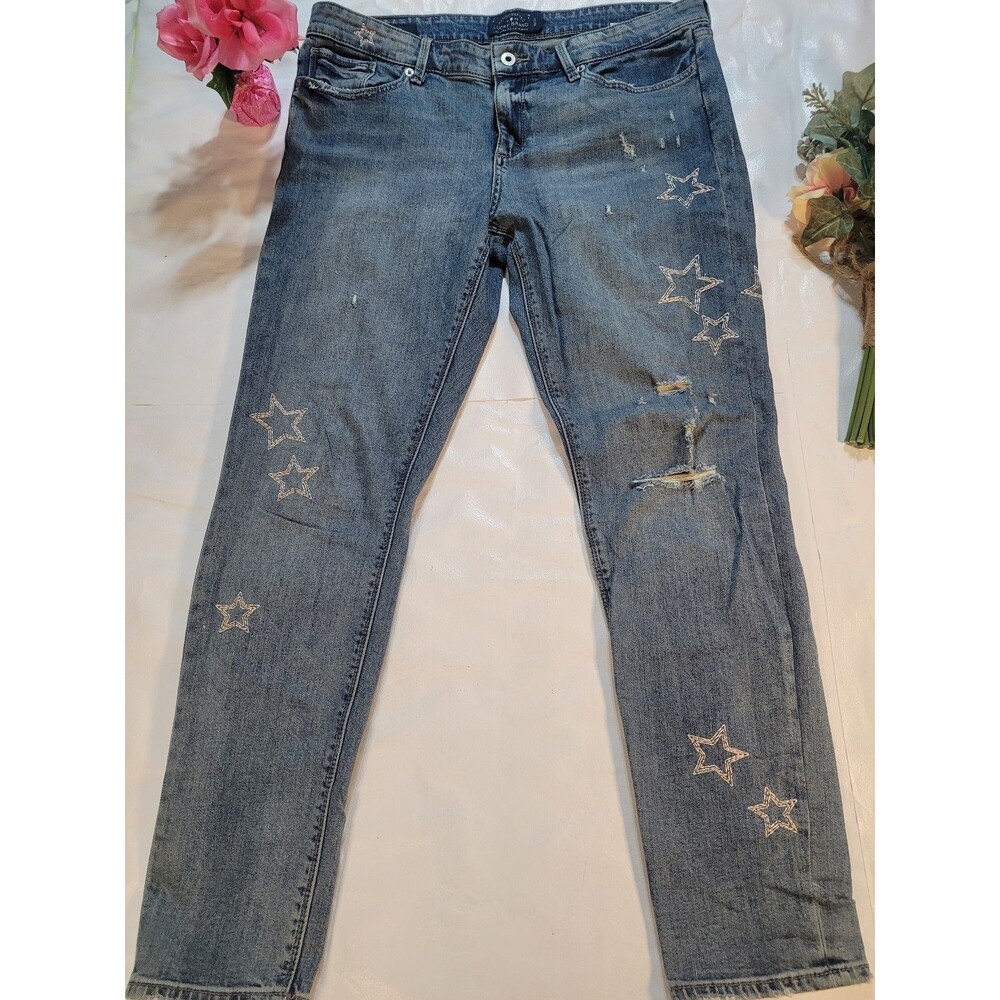 Lucky Brand Stars Stella Skinny Jeans Light Blue Wash Size 12/31